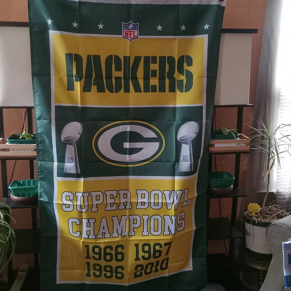 Green Bay Packers Super Bowl Champion NFL 3X5 Feet Flag Banner Pole or Wall Deco